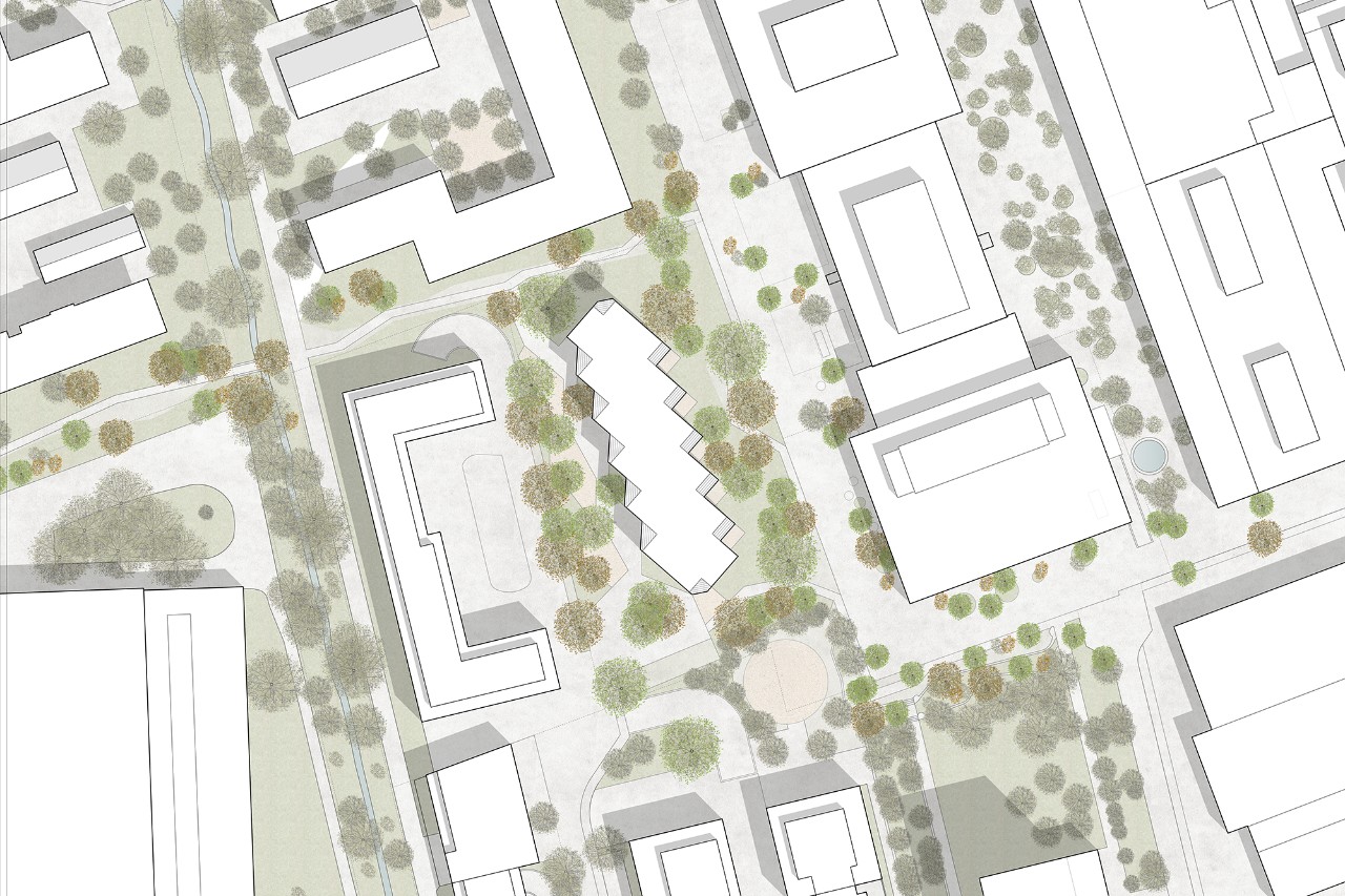 Wohnsiedlung Heidi Abel Siegerprojekt LE PETIT PRINCE ‒ Situation (Plan: Liechti Graf Zumsteg Architekten AG)